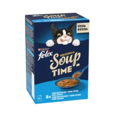 Felix Cat Sopa de bacalhau, atum e solha para gatos