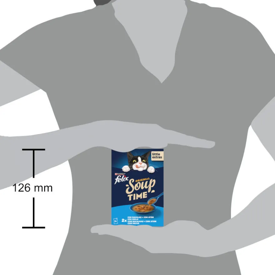 Felix Cat Sopa de bacalhau, atum e solha para gatos