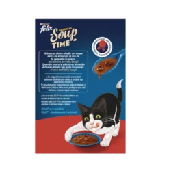 Felix Cat Sopa de boi, frango e cordeiro para gatos