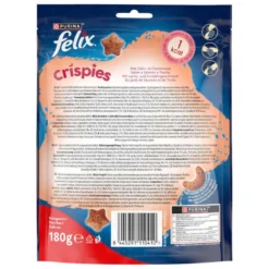 Felix Crispies Snacks de Salmão e Truta Maxi Pack para gatos