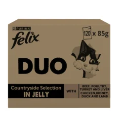 Felix Duo Mix Comida húmida de carne em gelatina para gatos