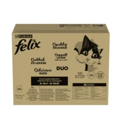 Felix Duo Mix Comida húmida de carne em gelatina para gatos