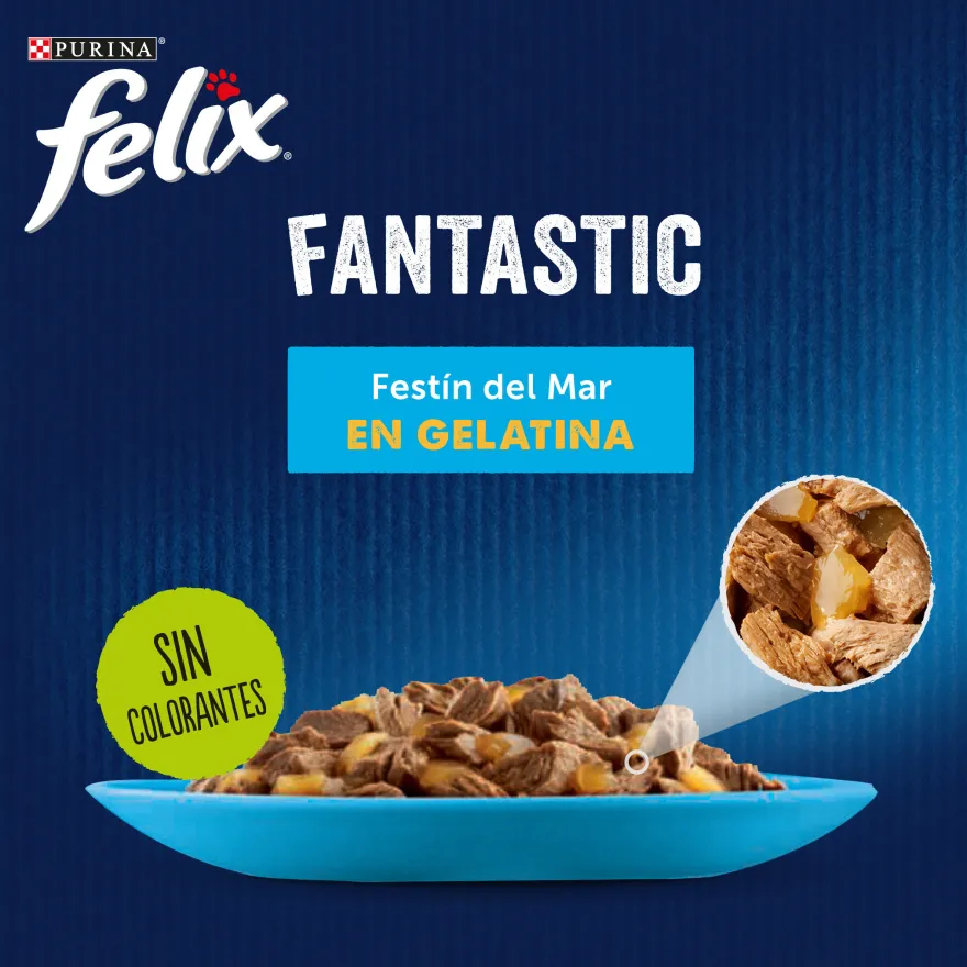 Felix Fantastic Banquete do Mar saqueta em gelatina para gatos