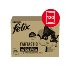 Felix Fantastic Seleções Favoritas de Carnes em Gelatina saquetas para gatos – Multipack 120