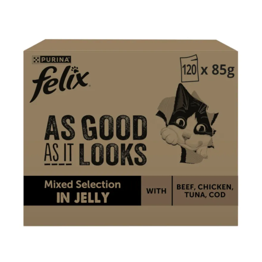 Felix Fantastic Seleção de Sabores em Gelatina Saqueta para gatos