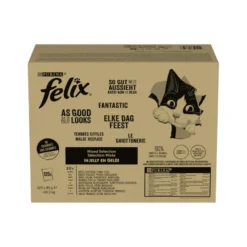 Felix Fantastic Seleção de Sabores em Gelatina Saqueta para gatos