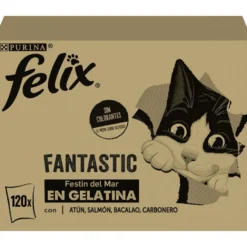 Felix Fantastic Seleção de Sabores Peixe em Gelatina saquetas para gatos - Multipack 120