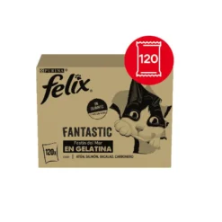 Felix Fantastic Seleção de Sabores Peixe em Gelatina saquetas para gatos - Multipack 120