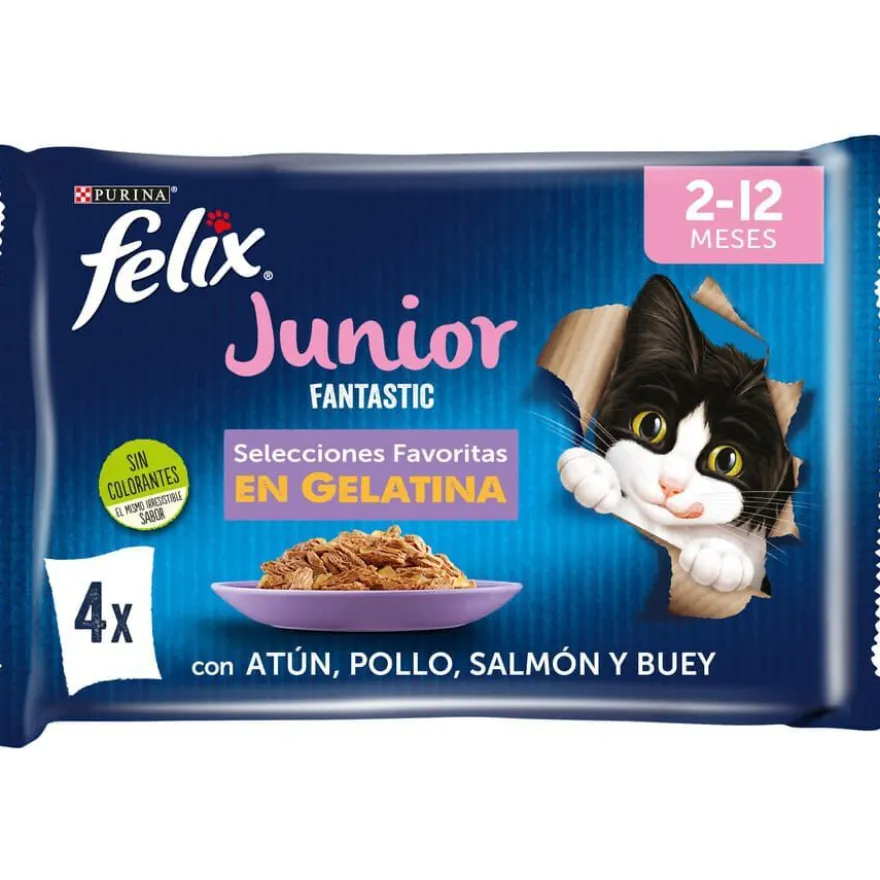 Felix Junior Fantastic Carne e Peixe em Geleia saqueta