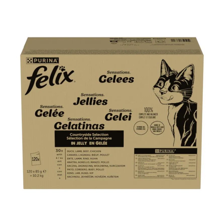 Felix Sensations Mix Comida húmida de de carne em gelatina para gatos