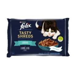 Felix Tasty Shreds Festa de Sabores do Mar Filetes em molho saquetas para gatos – Pack