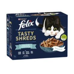 Felix Tasty Shreds Festa do Mar Filetes em molho saquetas para gatos – Pack