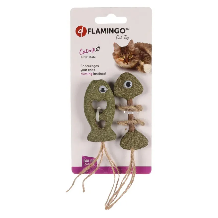 Flamingo Boleo Peixe com corda para gatos