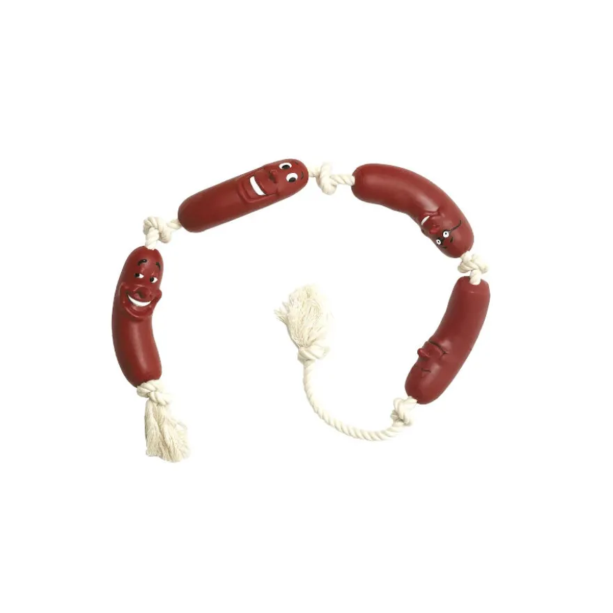 Flamingo Brinquedo Salsichas com corda para cães