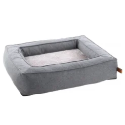 Flamingo Carlota Rectangular Cinzenta cama com fecho para cães