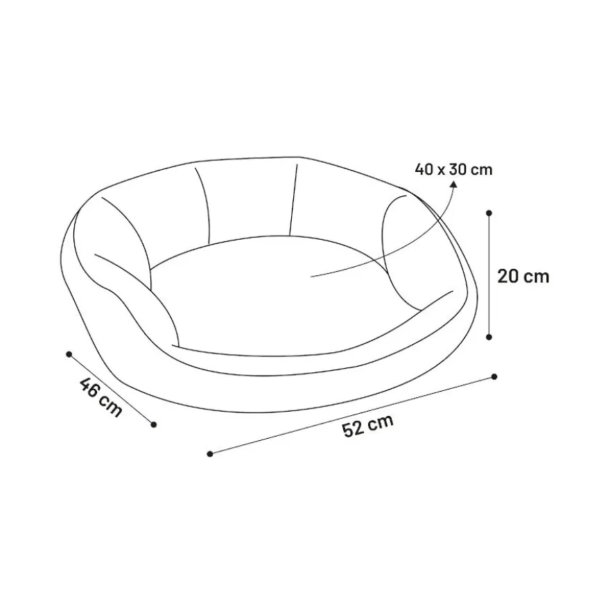 Flamingo Chips Retangular Bege cama alcofa para cães