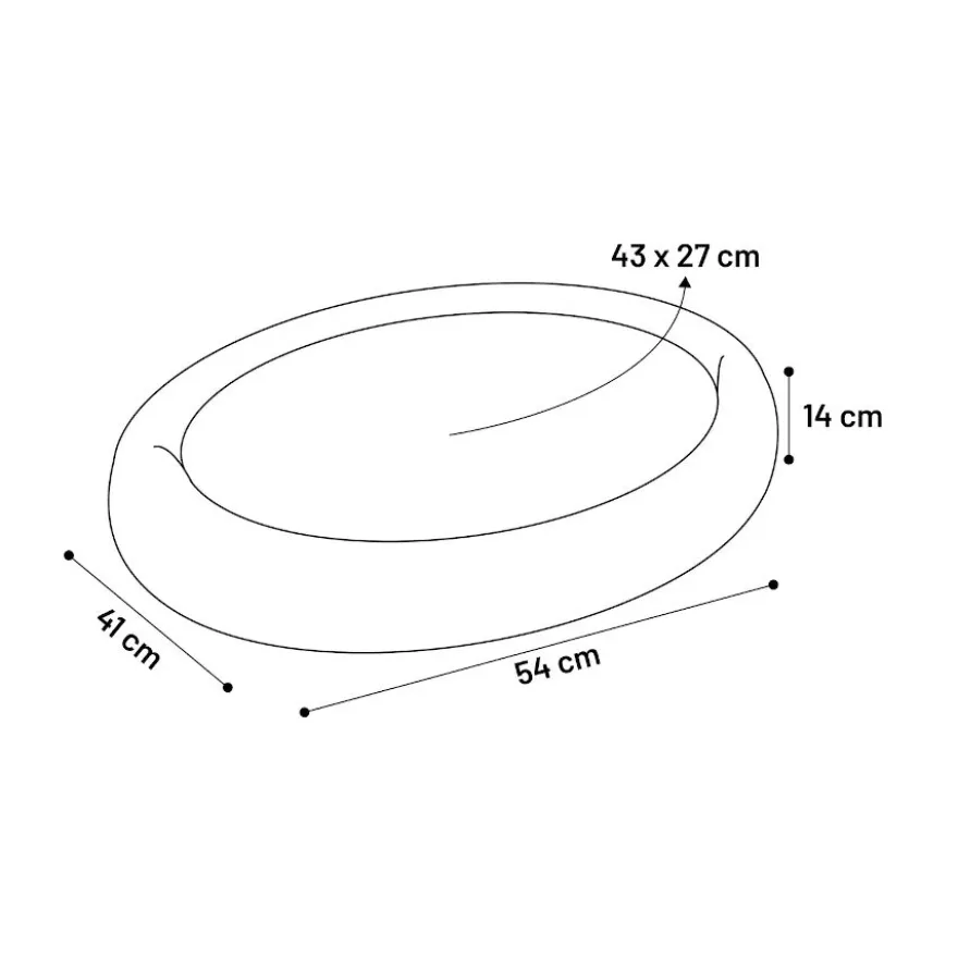 Flamingo Dorian Oval Cinzenta Cama com fecho para cães