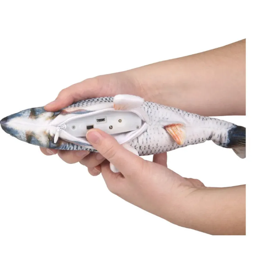 Flamingo Flounder Brinquedo em forma de Peixe Eléctrico para gatos