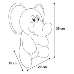 Flamingo Henny Elefante de Peluche Cinza para cães