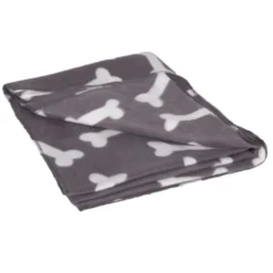 Flamingo manta cinza com ossos para animais de estimação