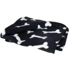 Flamingo manta preta com ossos para animais de estimação