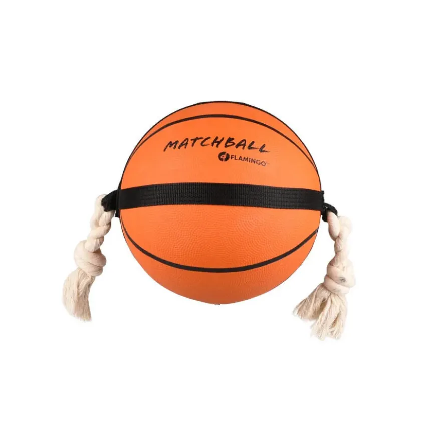 Flamingo Matchball Bola de Basquetebol com Corda para cães