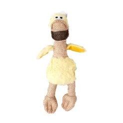 Flamingo pato amarelo de peluche para cães.