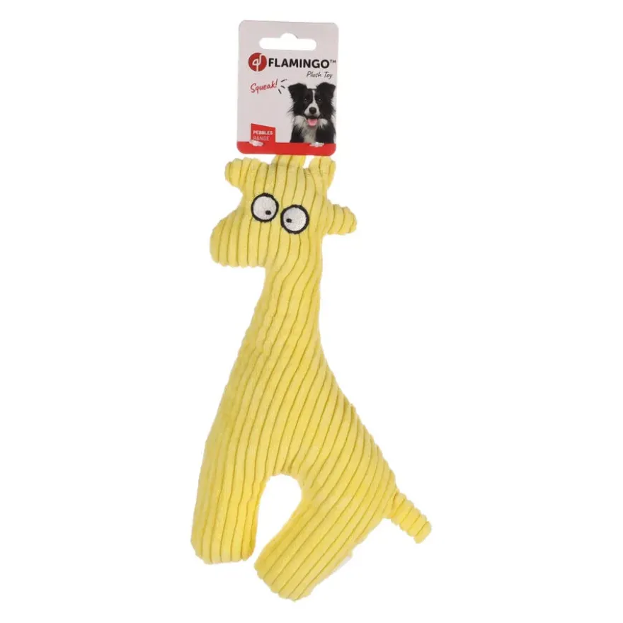 Flamingo Pebbles Girafa de Peluche Amarela para cães