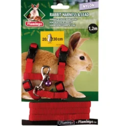 Flamingo Peitoral com Trela Vermelho para coelhos