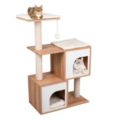 Flamingo Árvore arranhador dana bege e branco para gatos