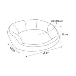 Flamingo Zupo Octagonal Cinzenta cama alcofa para cães e gatos