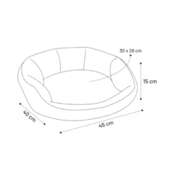 Flamingo Zupo Octagonal Cinzenta Escura cama para cães e gatos