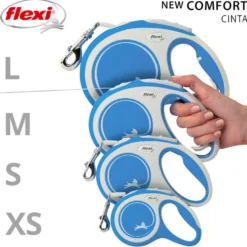 Flexi Correia New Comfort Trela extensível azul escura para cães