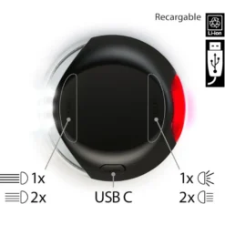 Flexi Lanterna de Luz Led Preta para trelas de cães