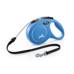 Flexi New Classic trela extensível com cabo azul