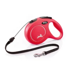 Flexi New Classic Trela extensível com cabo vermelho para cães