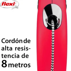 Flexi New Classic Trela extensível com cabo vermelho para cães
