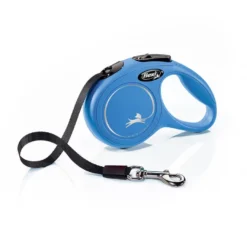 Flexi New Classic Trela Extensível de Fita Azul para Cães