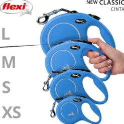 Flexi New Classic Trela Extensível de Fita Azul para Cães