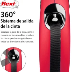 Flexi New Classic trela ​​extensível de fita vermelha para cães