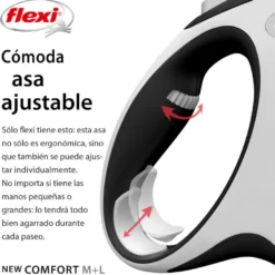 Flexi New Comfort Trela extensível cinza para cães