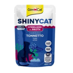 GimCat Comida húmida de atum em caldo em lata para gatos esterilizados
