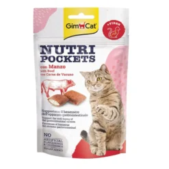 Gimcat Nutri Pockets Biscoitos de Carne de Vaca e Malte para gatos