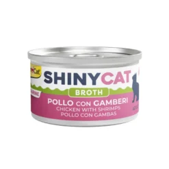 GimCat Shiny Alimento Húmido de frango e camarão em lata para gatos