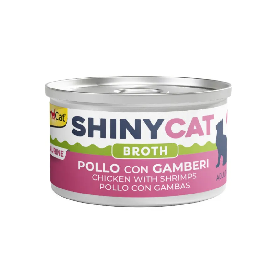 GimCat Shiny Alimento Húmido de frango e camarão em lata para gatos