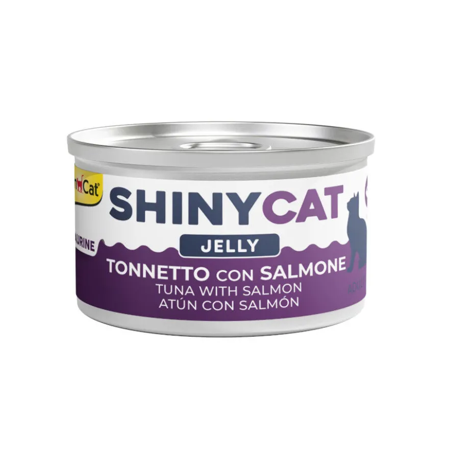 GimCat Shiny Cat Comida húmida de Atum e Salmão em gelatina em lata para gatos