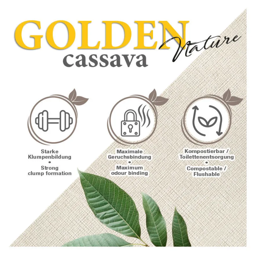 Golden Grey Yucca aglomerando areia de gato