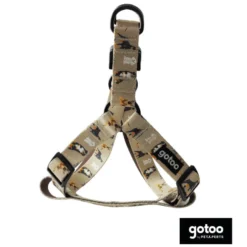 Gotoo Arnês ajustável estampado castanho para cães