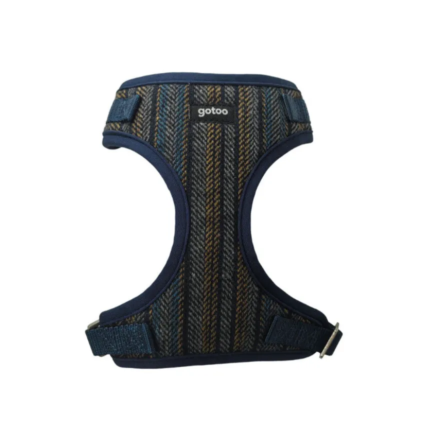 Gotoo Arnês tipo camisola Tweed azul para cães