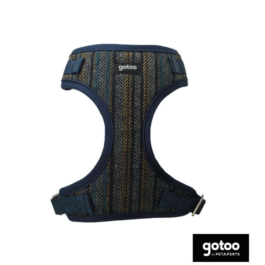 Gotoo Arnês tipo camisola Tweed azul para cães